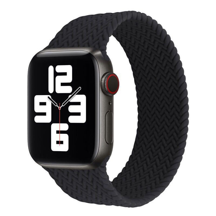 Woven silicone watch band for Apple Watch, black, single-turn chevron weave