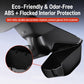 Black eyeglasses storage case with flocked interior and anti-rattle design