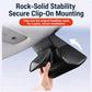 Black clip-on overhead eyeglasses case with snap-mount installation