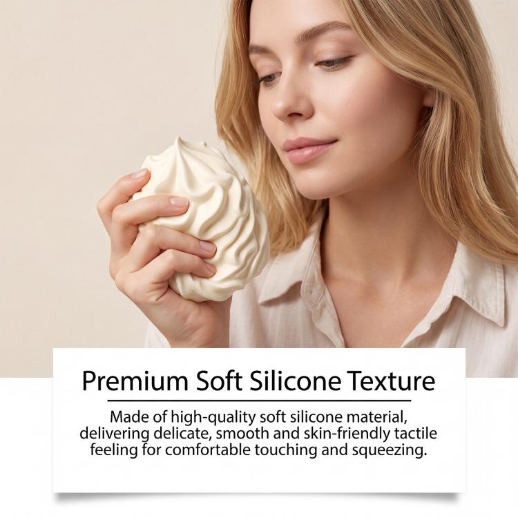 DOWMOO White Creamy Silicone Stress Relief Squeezable Toy