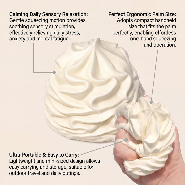 DOWMOO White Creamy Silicone Stress Relief Squeezable Toy