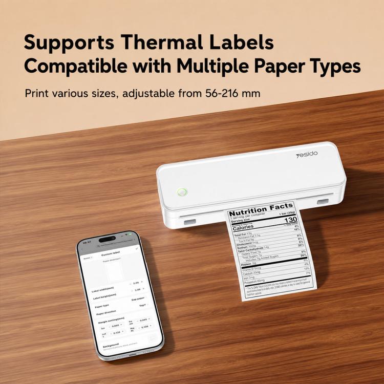 Yesido SP11 A4 Thermal Printer Bluetooth Direct Connection, SP11