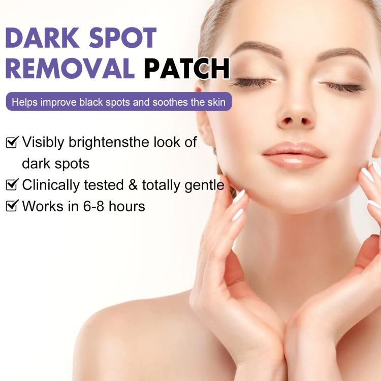EELHOE dark spot removal patch on face with soothing skin benefit icons