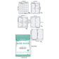 Breathable hydrocolloid acne patch sizes diagram with different cutout shapes