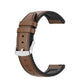 Brown replacement watch strap with perforated texture and metal buckle