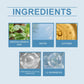 Silicone scar roll ingredients panel with mint leaf, water, glycerin, and more