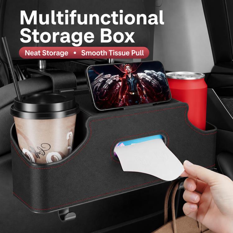 Car Seat Back Hanging Tissue Multifunctional Storage Box Water Cup Holder