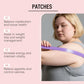 OceAura Patches feature chart with appetite control and weight management points