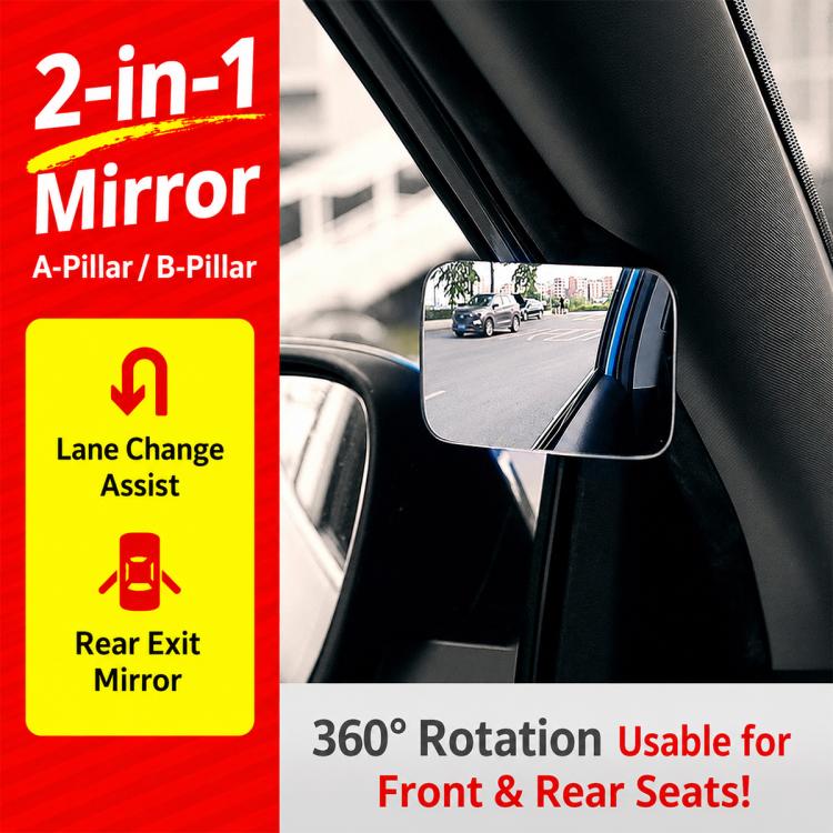 Car Auxiliary Mirror Multifunctional Square Reversing Mirror, Front Row, Back Row