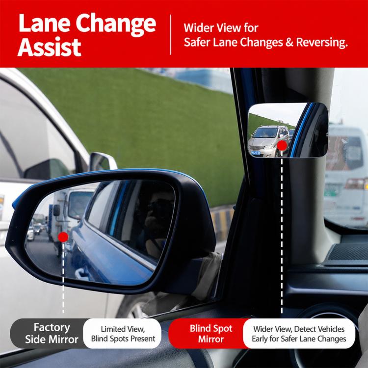 Car Auxiliary Mirror Multifunctional Square Reversing Mirror, Front Row, Back Row
