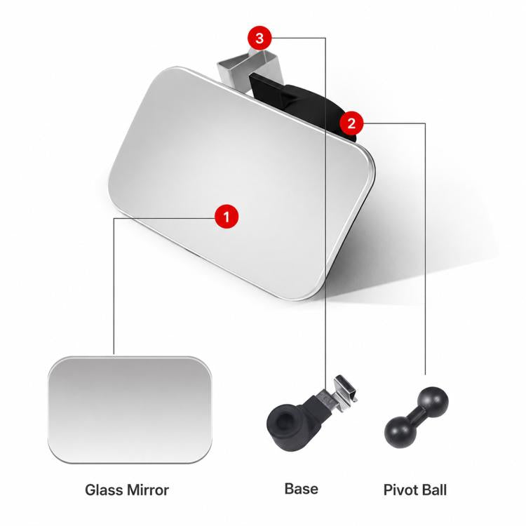 Car Auxiliary Mirror Multifunctional Square Reversing Mirror, Front Row, Back Row