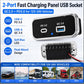 Black flush-mount dual-port car charger with PD 3.0 and QC 3.0, USB-C and USB-A ports