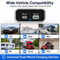 Black dual-port flush-mount car charger with PD 3.0 and QC 3.0, USB-C and USB-A ports