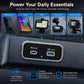 Black flush-mount dual-port car charger with PD 3.0 and QC 3.0, blue LED power light