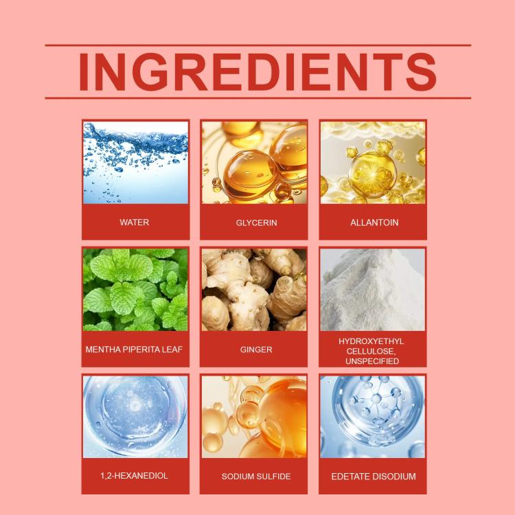 Nail patch ingredients infographic with labeled panels for treatment components