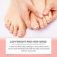 Feet with toenail patches and feature callout panel for lightweight, non-sense wear