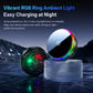 Magnetic wireless car charger mount with circular RGB ambient light ring, black