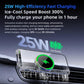 Magnetic wireless fast car charger with cooling plate and green power indicator ring