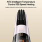 Front view of hair straightener brush showing black heating bristle rows