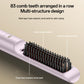 Hair straightener brush cutaway view with multi-tooth comb and insulation layers