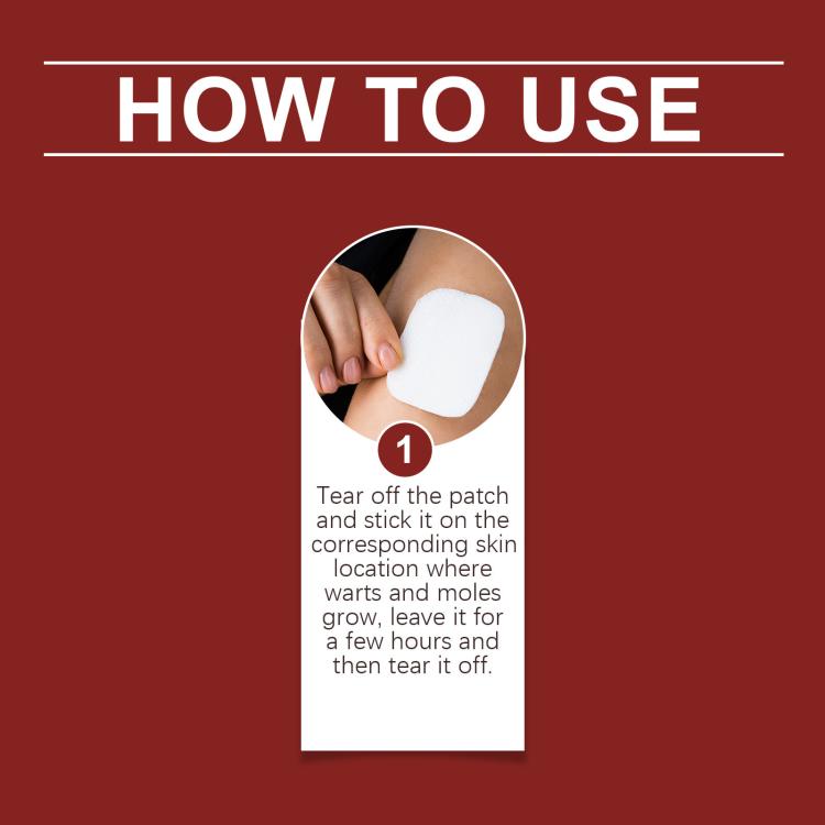 Hydrating care patch how-to use diagram with hands applying a patch