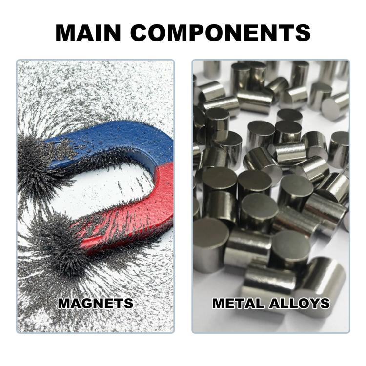South Moon magnetic bracelet components: magnet and metal alloy pieces