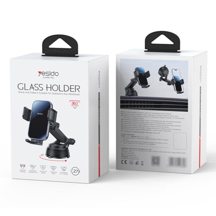 Yesido C279 Car Suction Cup Clamp Phone Holder, C279