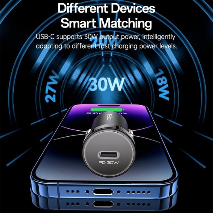 Yesido Y74 PD30W Single USB-C / Type-C Mini Car Charger, Y74