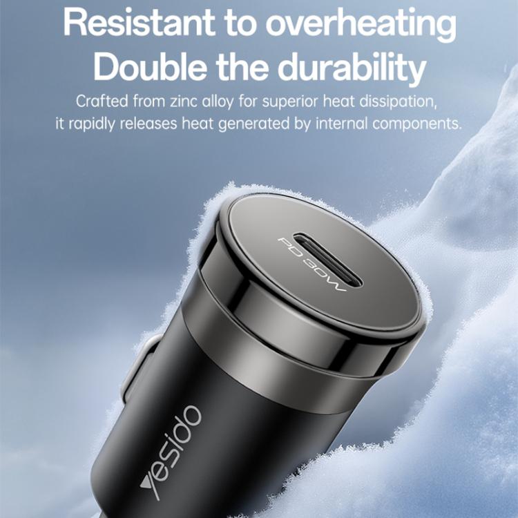Yesido Y74 PD30W Single USB-C / Type-C Mini Car Charger, Y74
