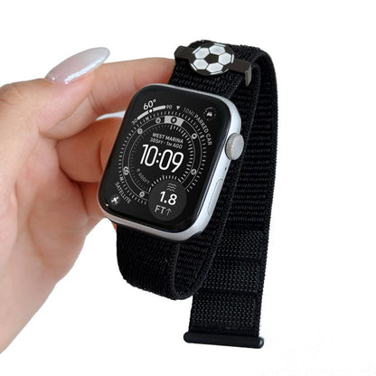 Soccer Series Nylon Hook and Loop Fastener Watch Band, For Apple Watch 46mm / 49mm / 45mm / 44mm, For Apple Watch 42mm / 41mm / 40mm / 38mm