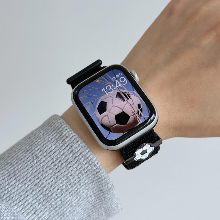 Soccer Series Nylon Hook and Loop Fastener Watch Band, For Apple Watch 46mm / 49mm / 45mm / 44mm, For Apple Watch 42mm / 41mm / 40mm / 38mm