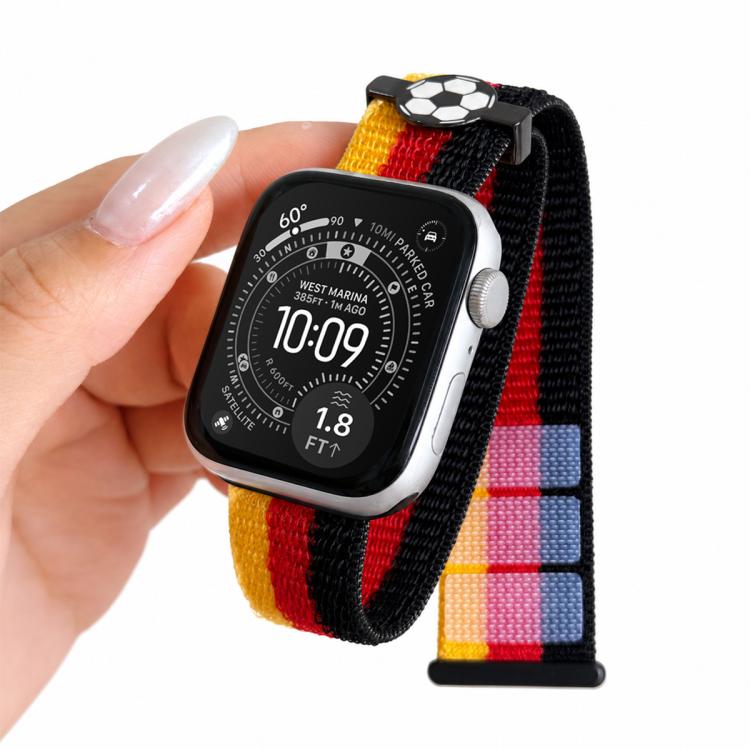 Soccer Series Nylon Hook and Loop Fastener Watch Band, For Apple Watch 46mm / 49mm / 45mm / 44mm, For Apple Watch 42mm / 41mm / 40mm / 38mm