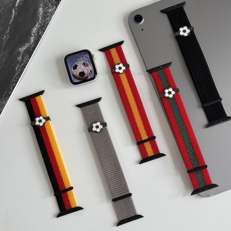 Soccer Series Nylon Hook and Loop Fastener Watch Band, For Apple Watch 46mm / 49mm / 45mm / 44mm, For Apple Watch 42mm / 41mm / 40mm / 38mm