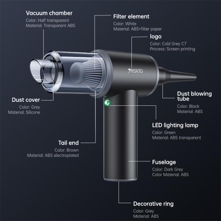 Cordless vacuum cleaner body with transparent dust chamber and LED indicator