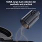 Transparent dust collection bin attached to a cordless vacuum nozzle