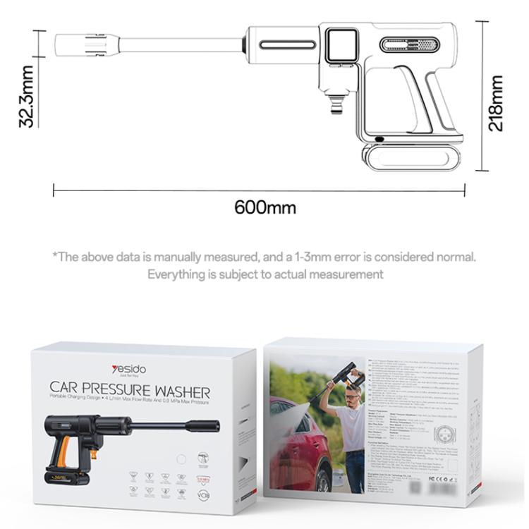 Yesido VC18 Cordless Handheld High-Pressure Car Washer