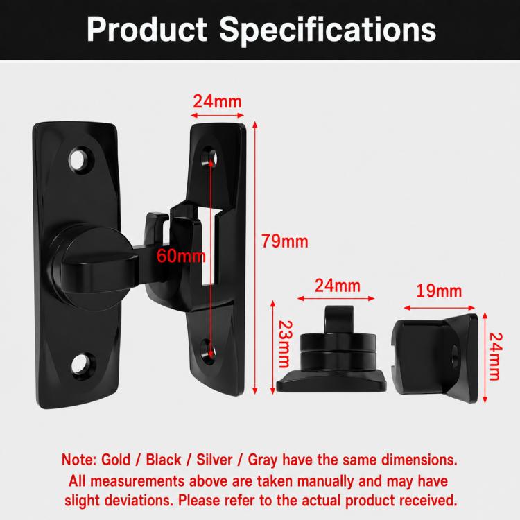 360-Degree Rotating Aluminum Alloy Door and Window Security Latch Lock