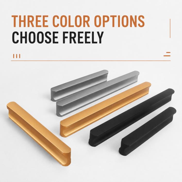 Aluminum Alloy Wardrobe Door Handles Furniture Hardware Accessories, 11cm, 14.2cm, 17.3cm, 20.8cm, 34cm, 50cm, 60cm, 80cm