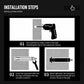 Expansion bolt installation steps diagram with hex bolt and wall sleeve