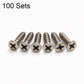 Silver metal wood screws with Phillips drive, 100 sets