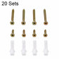 Brass-colored screws with plastic wall anchors, 20 sets