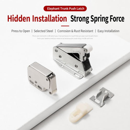Handle Free Push-To-Ppen Cabinet Door Retractor Rebound Latch, Touch Catch, V-Shaped Touch Catch