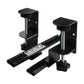 Black clamp bracket set with two supports and extended rail for desktop tray mounting