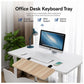Clamp-on desktop keyboard tray extension support bracket installed under the desk