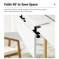 Desktop extension tray bracket with folded 90-degree support arm, no-drill clamp