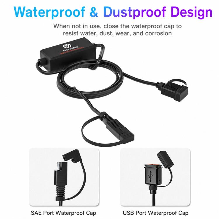 Motorcycle SAE Single USB Port Fast Charging Charger