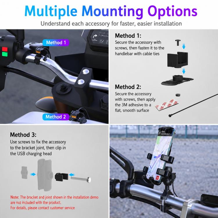 Motorcycle SAE Single USB Port Fast Charging Charger
