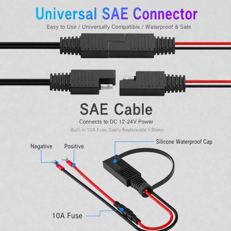 Motorcycle SAE Single USB Port Fast Charging Charger