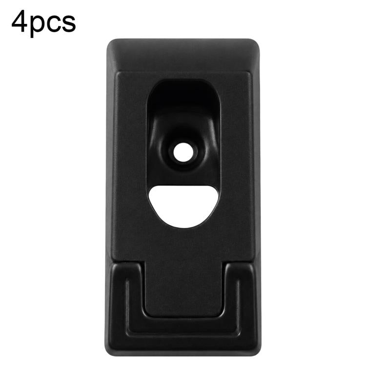 Black closet rod support bracket base with central screw hole.