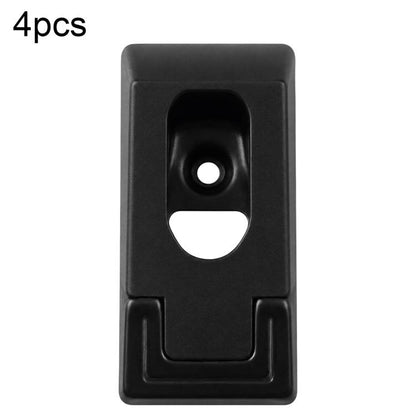 Black closet rod support bracket base with central screw hole.